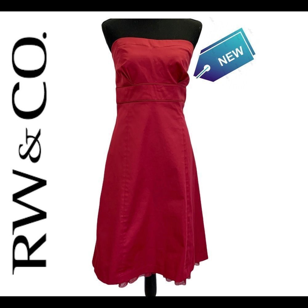 RW&CO NWT red strapless dress size 12